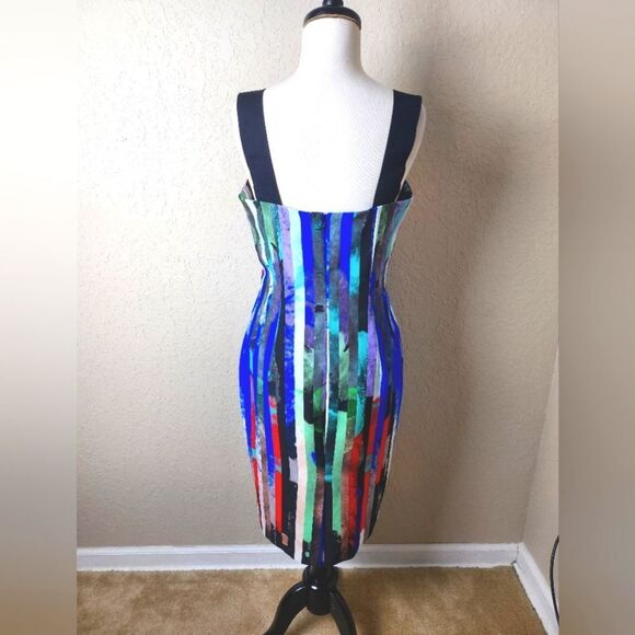 Milly Lorena Print Dress Sleeveless Knee Length Wide Straps Size 8 - Picture 5 of 11